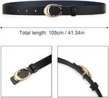 2 Pack Women’s Leather Belts for Jeans Pants Dresses