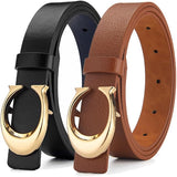 2 Pack Women’s Leather Belts for Jeans Pants Dresses